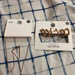 Forever 21 necklace and earrings